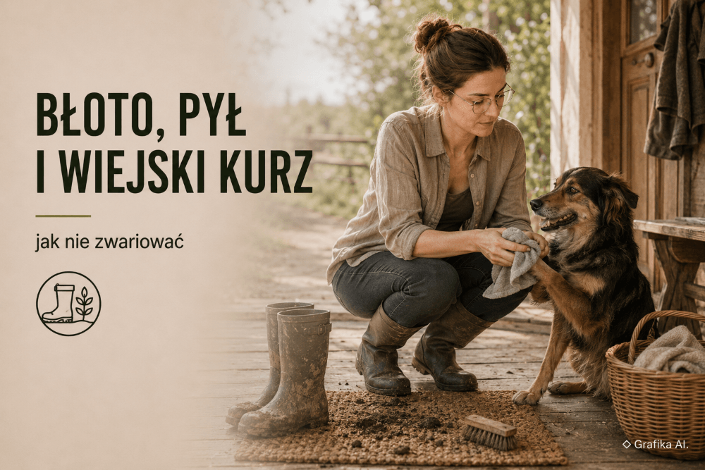 Błoto, pył i wiejski kurz – jak zmienić swoje podejście do czystości i nie zwariować